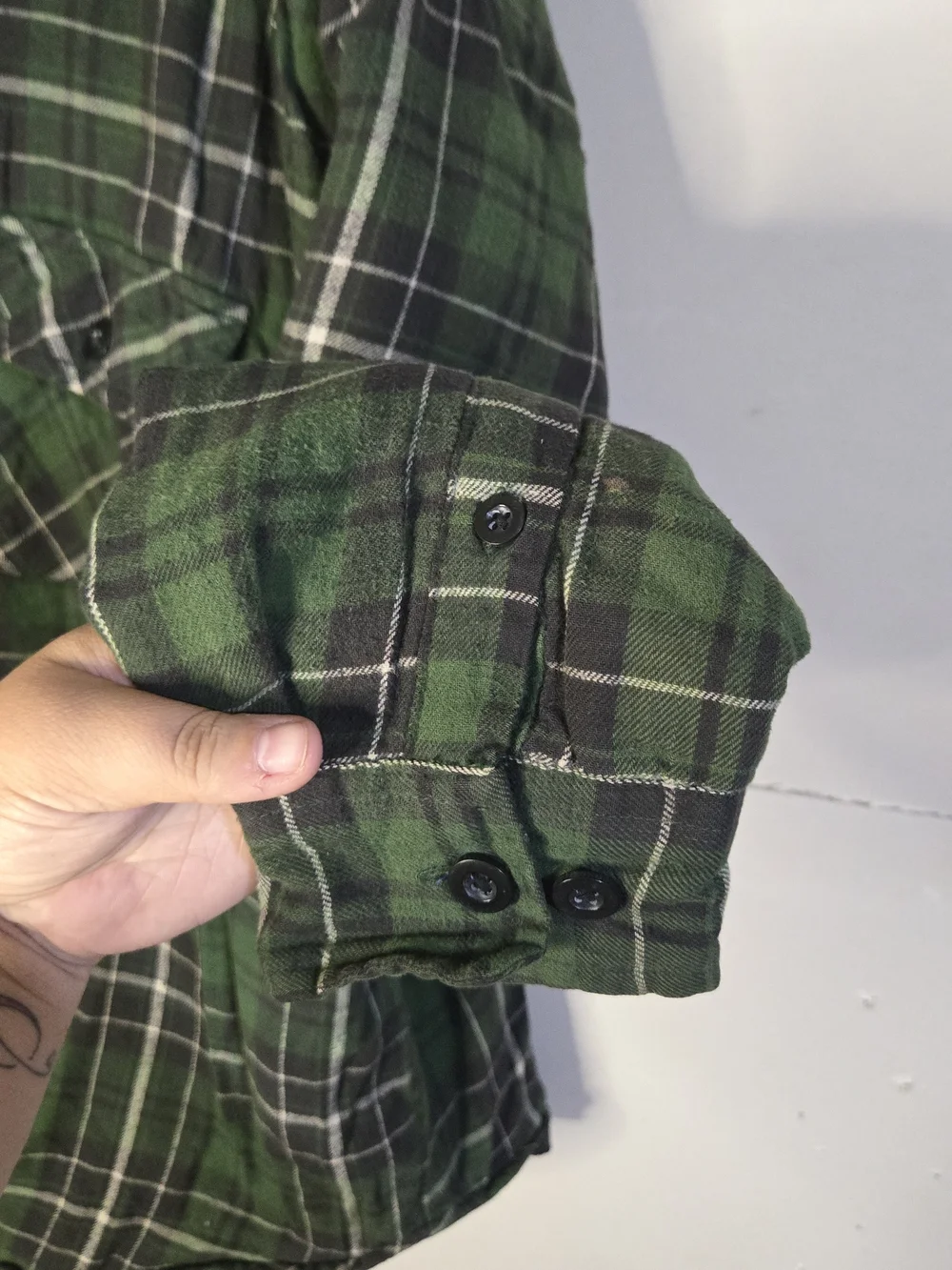 Basic Editions Men's Green Plaid Quilted-Lined Shirt Jacket